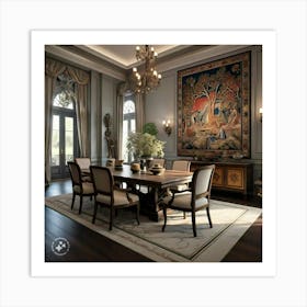 Dining Room With A Tapestry Art Print