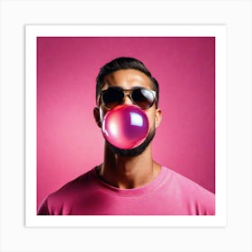 Bubble Blowing Man Art Print