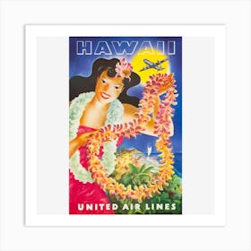 Hawaii United Air Lines Art Print