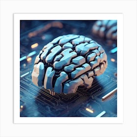 Brains On A Circuit Board Art Print