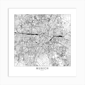 Munich Map Art Print I