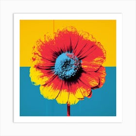 Andy Warhol Style Pop Art Flowers Everlasting Flower 4 Square Art Print