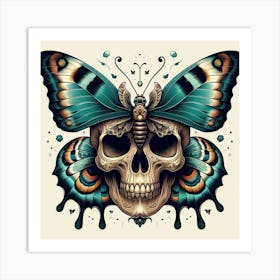 Skull Butterfly Art 1 Art Print