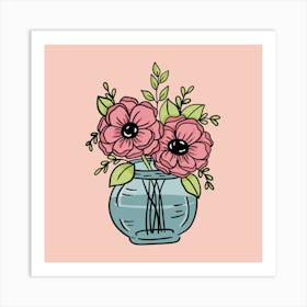 Peonies In A Vase Art Print