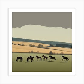 Horses In The Field 5 Art Print