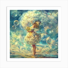 Girl With Bubbles Art Print