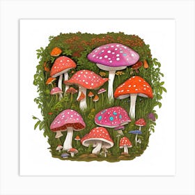 Mushroom Garden Art Print