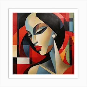 Cubism Cuban Woman 01 Art Print