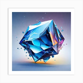 Blue Crystal Art Print