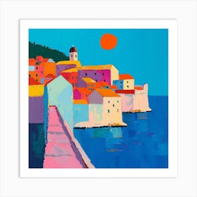 Abstract Travel Collection Dubrovnik Croatia 3 Art Print