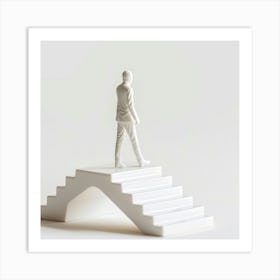 Businessman On Stairs Art Print