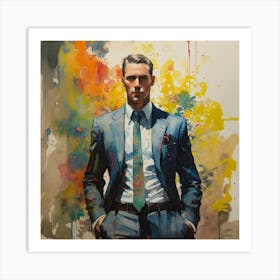 Man In Suit professional abstract art Art Print