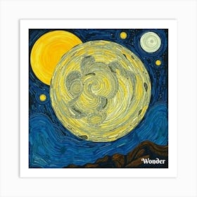 Moon And Stars 16 Art Print