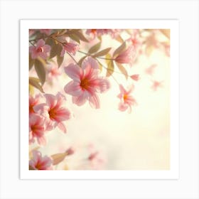 Pink Flowers Background 1 Art Print