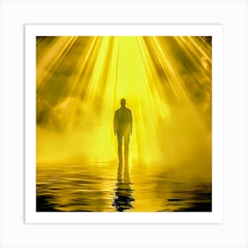 Man Stands In The Water Art Print