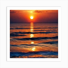 Sunset In The Ocean 26 Art Print