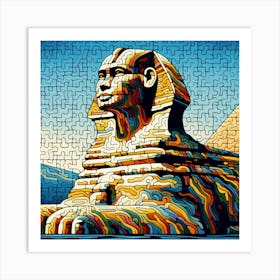 Abstract Puzzle Art Sphinx Egypt 1 Art Print