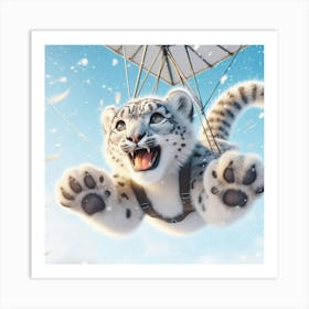 Snow Leopard In The Sky Art Print