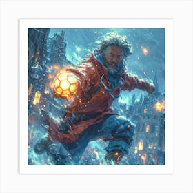 Man With A Torch Art Print