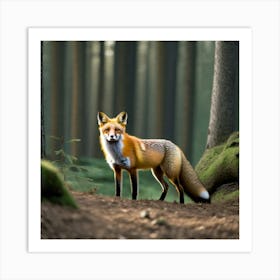 Red Fox In The Forest 9 Art Print