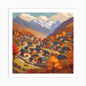 Village In Autumn 2 Art Print