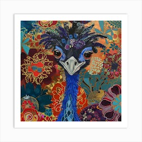 Patchwork Quilted Emu 2 Art Print