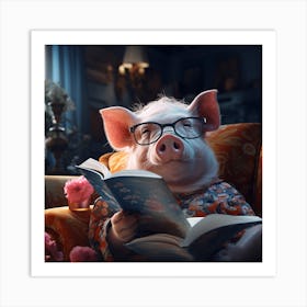 Pig In Glasses Art Print