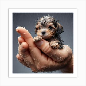 Puppy In Hand Art Print