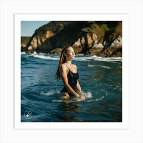 California Beach Portrait Art Print