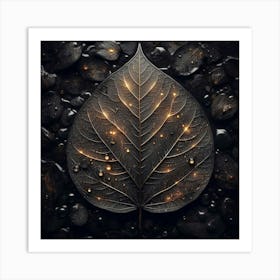 Dark Leaf Art Print