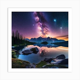 Milky Over Lake Art Print