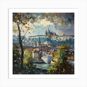 A Prague Castle In Prague Oil Painting Illustrat 1720028606 1 Art Print