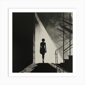 Woman In Black And White 1 Art Print