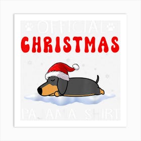 Dachshund Dog Official Christmas Pajama Puppy Funny Xmas Art Print