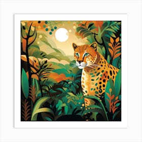 Leopard In The Jungle 3 Art Print