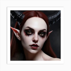 Demon Elf Girl Art Print