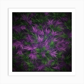 Purple Grass Background Art Print