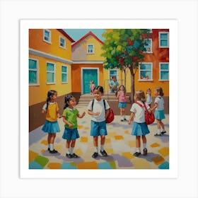 Children At School Art Print