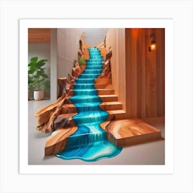 Waterfall Stairway Art Print