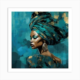 African Woman In Turban 1 Art Print