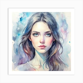 Watercolor Of A Girl 2 Art Print