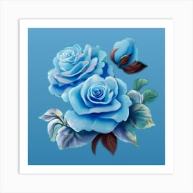 Blue Roses Art Print