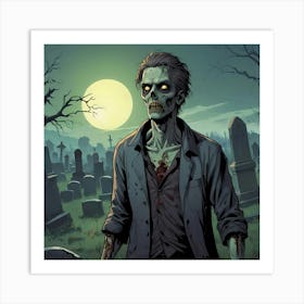 Lurking Zombie Art Print