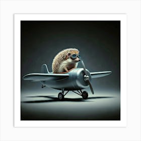 Hedgehog On A Plane 1 Poster