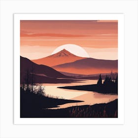 Sunset In The Mountains 52 Art Print