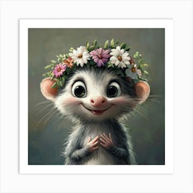 Rat In A Flower Crown Affiche