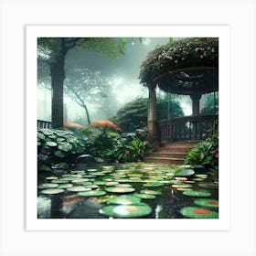 Gazebo In The Garden Art Print