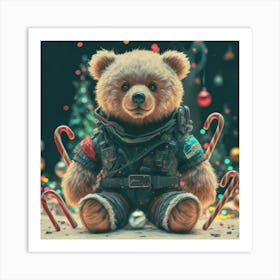 Teddy Bear In Space Art Print