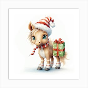 Santa Pony 3 Art Print