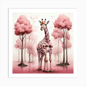 Pink Giraffe 2 Art Print